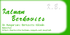 kalman berkovits business card