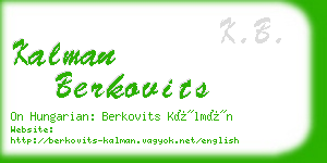 kalman berkovits business card